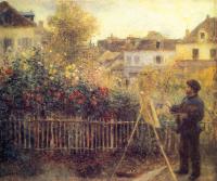 Renoir, Pierre Auguste - Claude Monet Painting in his Garden at Argenteuil